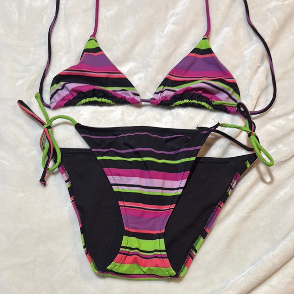 Victoria's Secret Multicolor Striped Bikini